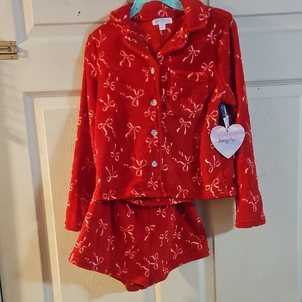 BMAGICAL BY BTWEEN 3 PIECE HOLIDAY PJ SET: RED NEW WITH TAGS: SIZE 7